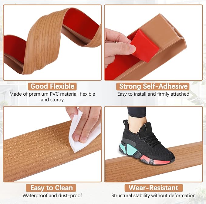Vinyl Door Threshold Flooring Transition Strip Self Adhesive Carpet Edging Strip - Image 4