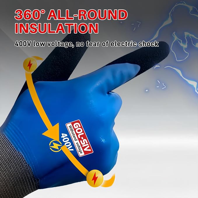Double Insulated Electrical Gloves, 400V Low Voltage Electrician Safety Gloves - Image 4