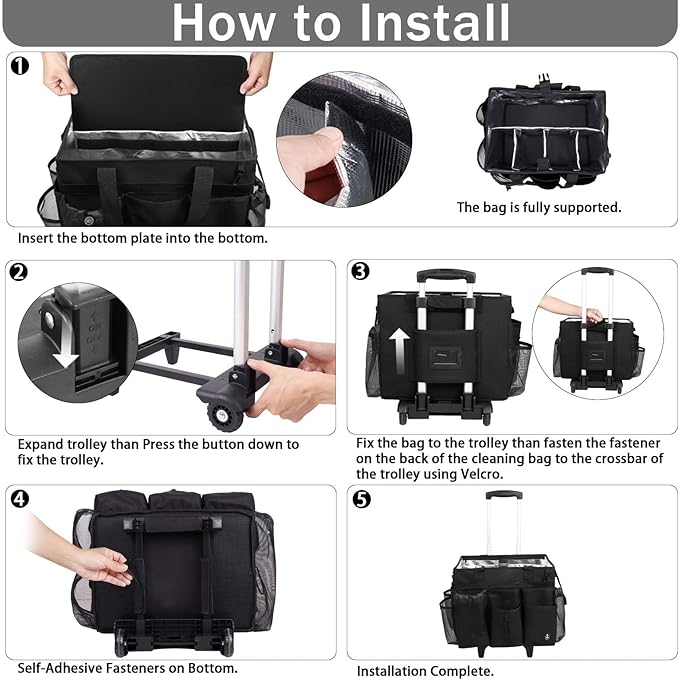 Extra Large Rolling Cleaning Caddy Bag - Image 7