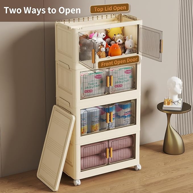 4 Tier Stackable Plastic Storage Bins - Image 5