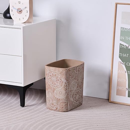 Polytree Boho Flowers Bathroom Trash Can 1.8 Gallon Small Kitchen Garbage Can - Image 9