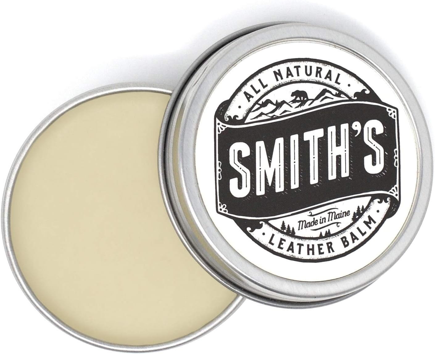 Smith’s All Natural Leather Balm – 2 oz Tin | Handmade in Maine | All-Natural Beeswax, Cocoa Butter & Almond Oil Leather Conditioner | Safe, Non-Toxic Care for Boots, Bags, and Furniture