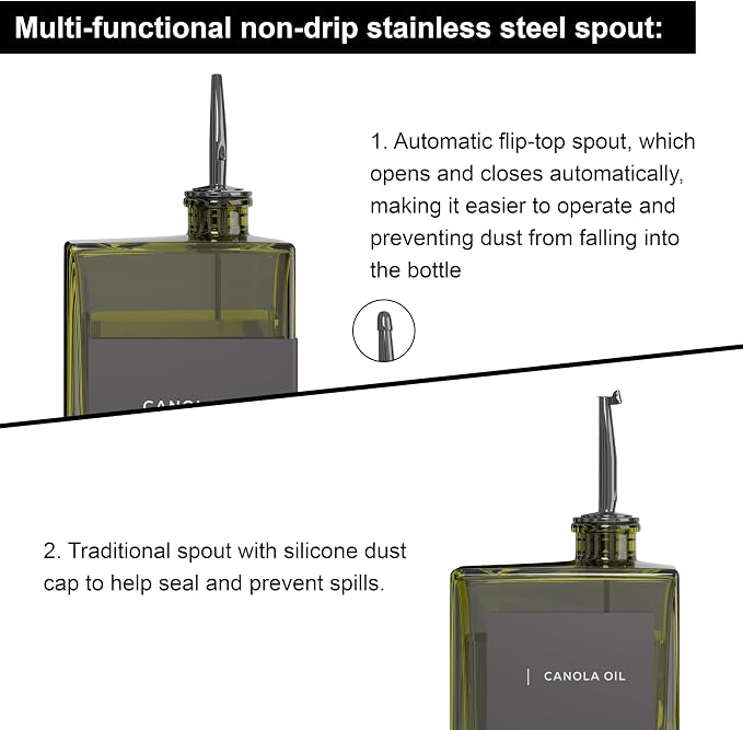 Olive Oil Dispenser for Kitchen, 16.9 oz/ 500 ml Olive Oil Dispenser Bottle - Image 4