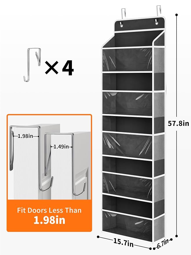 JARLINK 2 Pack Toy Stuffed Animal Storage, Over The Door Organizer W/Clear View - Image 2