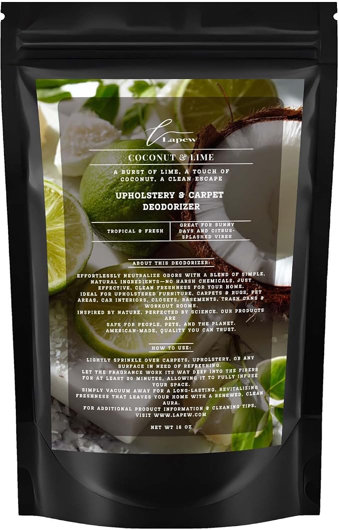 Coconut & Lime Carpet Freshener Powder: Powerful Odor Eliminator by Lapew