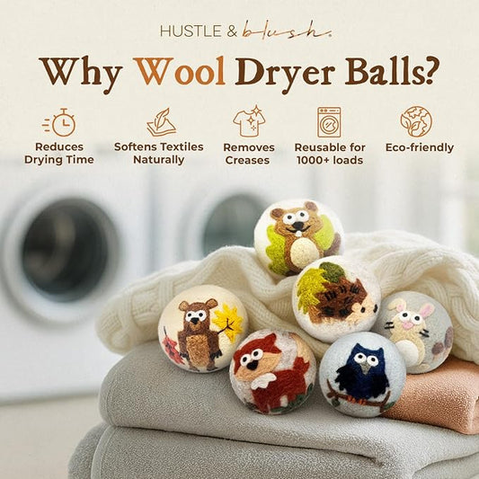 Fluff Ewes Wool Dryer Balls 6 Pack Premium New Zealand Wool Laundry Balls - Image 2