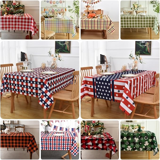 Waterproof Checkered Tablecloth Fabric - Image 5