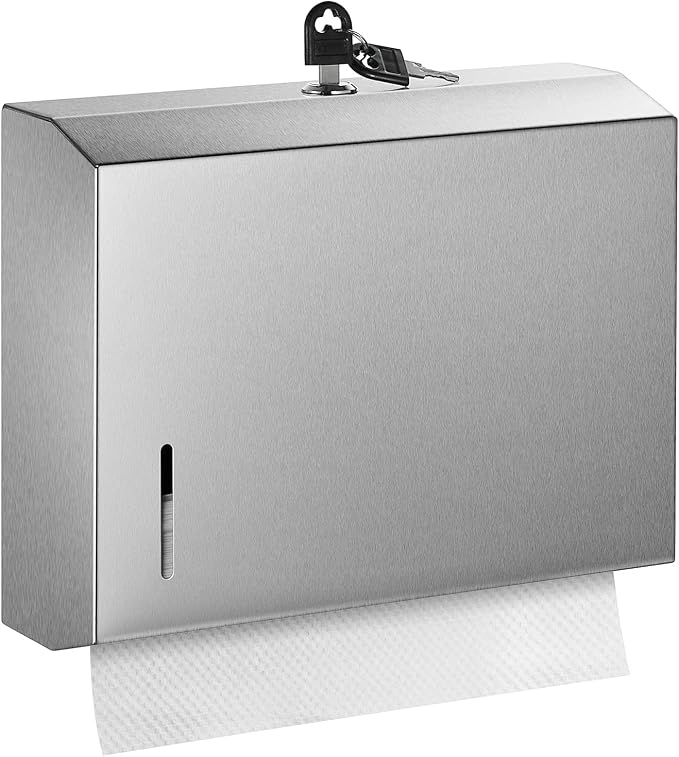 Wall Mounte Paper Towel Dispensers, 10.4" L x 3.3" D x 8.3" H, Stainless Steel by Gorlary