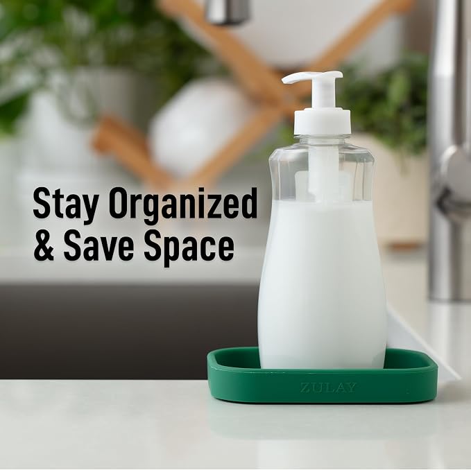 Zulay Kitchen Small Silicone Sponge Holder – Space-Saving Sink Organizer Tray - Image 6