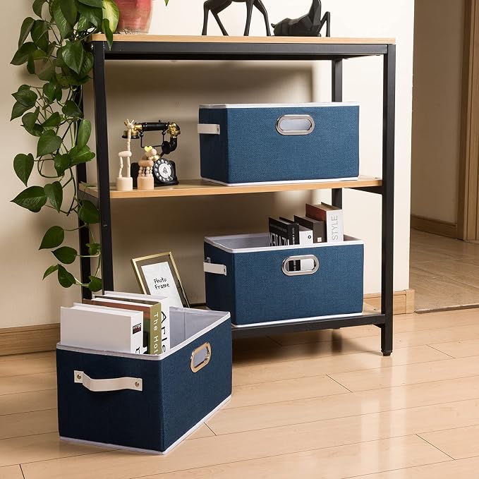 PRANDOM Fodable Storage Bins for Closet Decorative Fabric Storage Baskets Cubes - Image 3