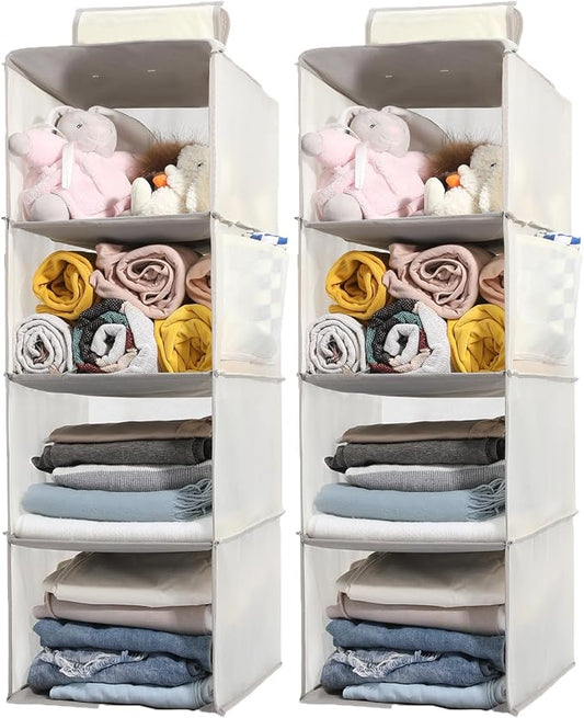 2 Packs Hanging Closet Organizer Storage, 4-Shelf Hanging Shelves by WelcometoYRCBEHFU