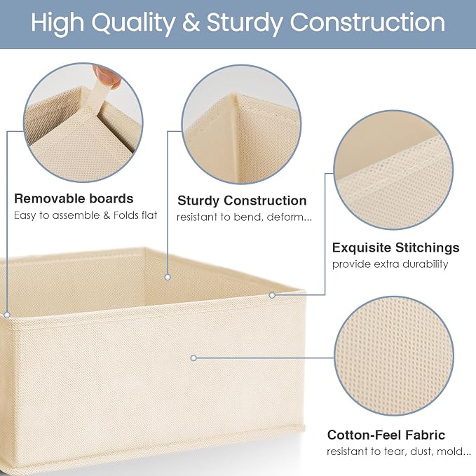 Criusia Drawer Organizer Clothes, 16 Pack Underwear Drawer Organizers, Foldable