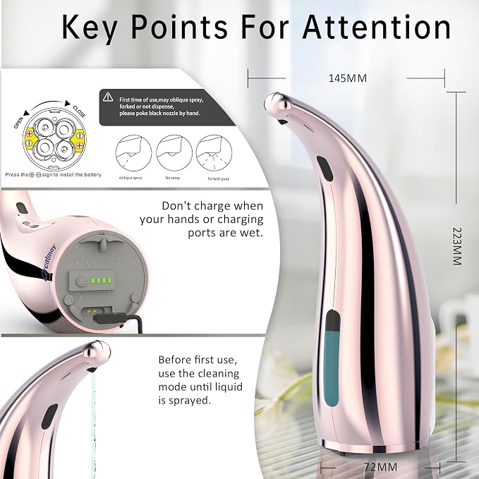 Adjustable Automatic Soap Dispenser Touchless, 4 Adjustable Levels Touchless - Image 3