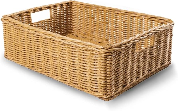 The Basket Lady Under The Bed/Basic Wicker Storage Basket, 20 in L x 14.5 in W by TheBasketLady