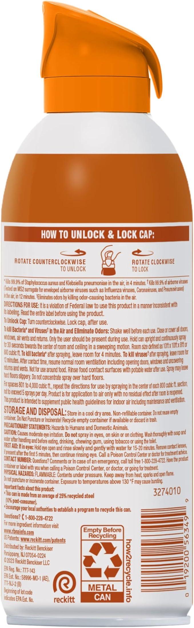 Lysol Air Sanitizer Spray with Odor Eliminator - Image 6