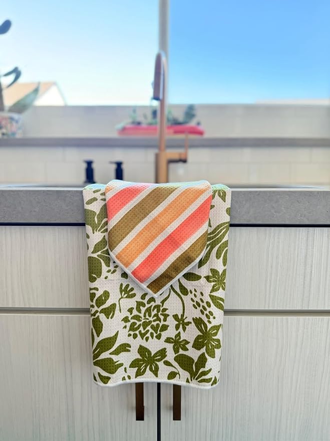 2 Double Sided Microfiber Hand Towels, 17x27 Inches Waffle Design Kitchen - Image 9