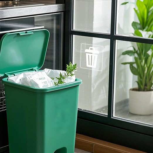 10 Pack Recycle and Trash Clear Stickers 3×3 Inches Vinyl Transparent - Image 8
