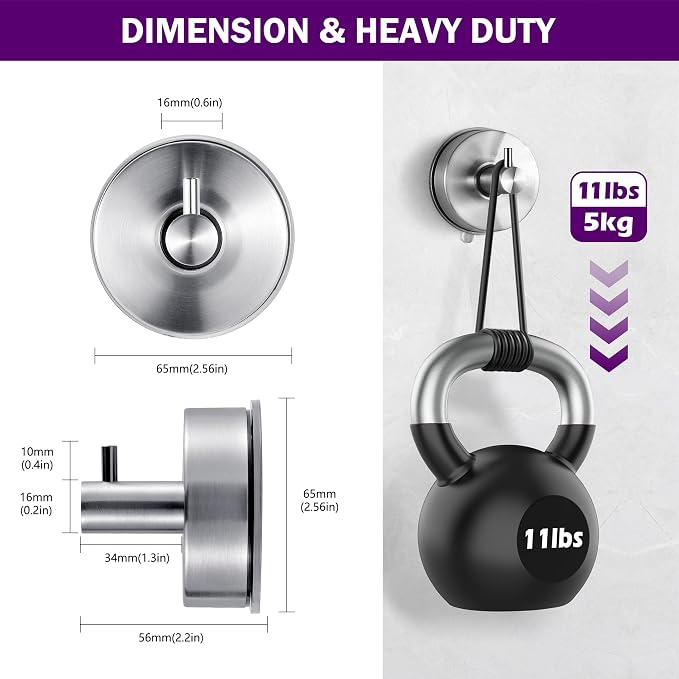 JOMOLA Brushed Stainless Steel Shower & Bathroom Hooks - Image 6