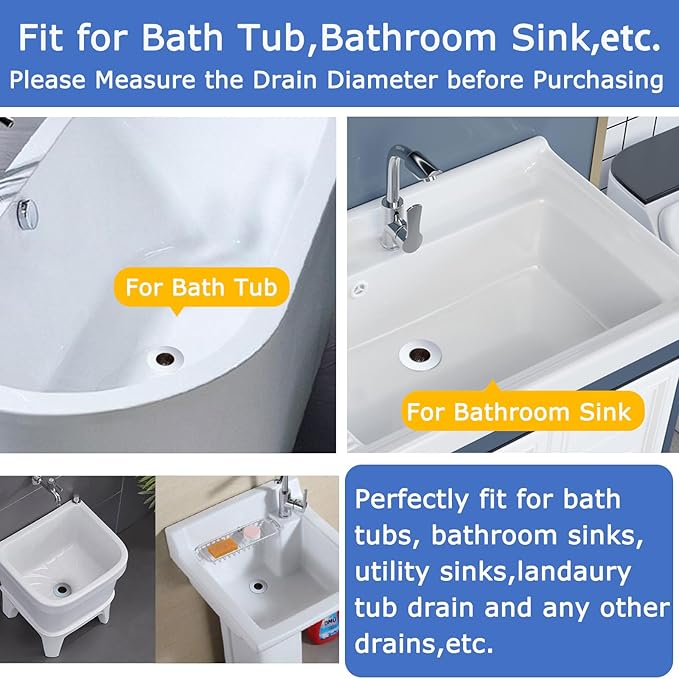 Bathroom Sink Drain Strainers for 1.1"-1.6" Depth Than 1.6" Drain Hole Catcher - Image 6