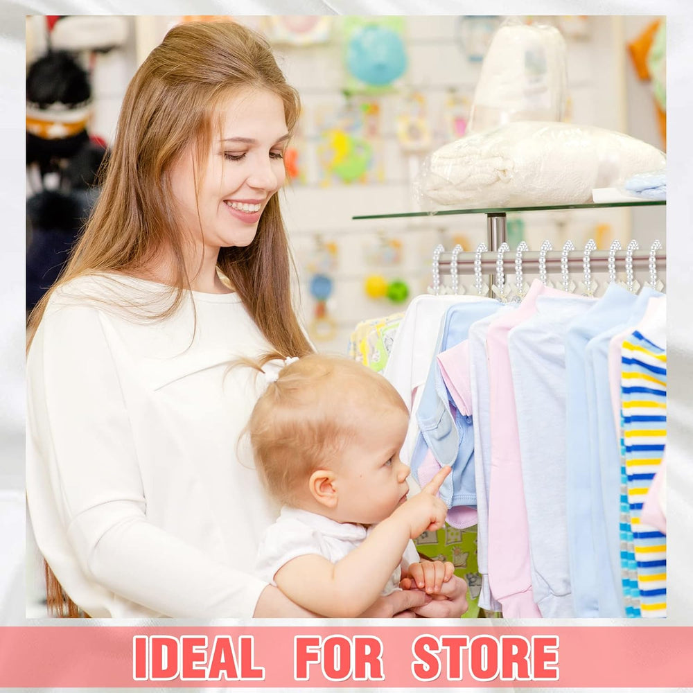 Threan White 24 Pcs Pearl Beaded Clothes Hanger Mini Pearl Hangers
