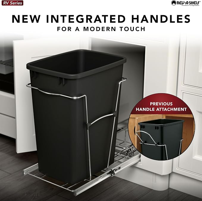 Rev-A-Shelf Pullout Trash Can for Kitchen Cabinets 35 Quart Garbage Waste - Image 3