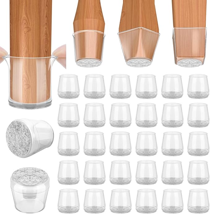 BALEINE 32 Pack Silicone Chair Leg Floor Protectors, Stool Leg Protectors Cap by BALEINE