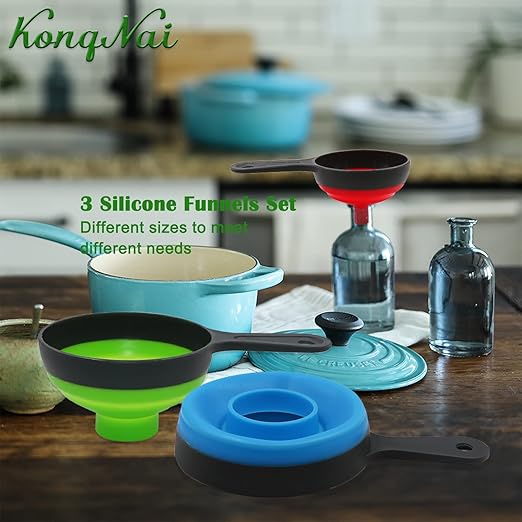 KongNai Canning Funnel for Wide and Regular Jars，Wide Mouth Funnels Sets of 3 - Image 6