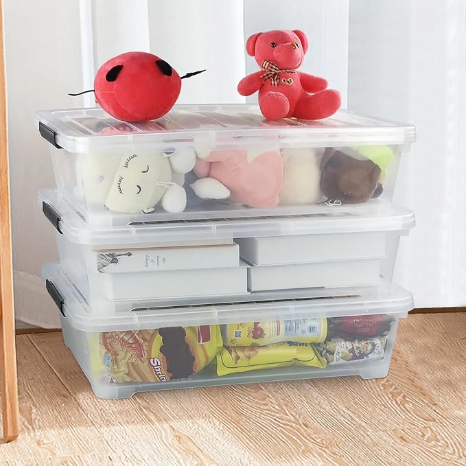 3-Pack Plastic Under bed Storage Box, 40 Quart - Image 6