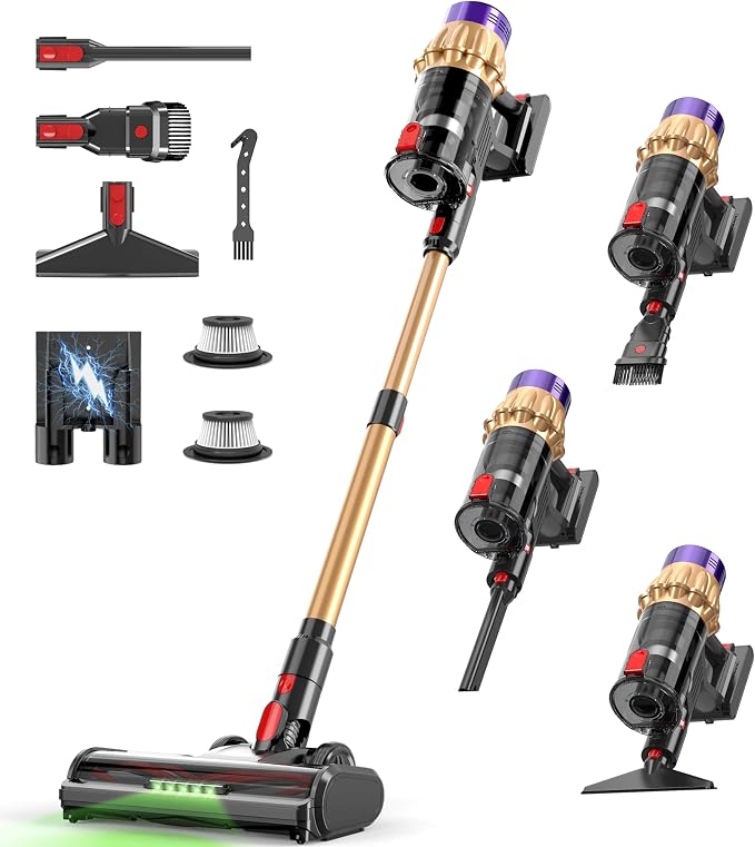 Cordless Vacuum Cleaner, 580W 50Kpa 65Mins, Vacuum Cleaners by Hotanime