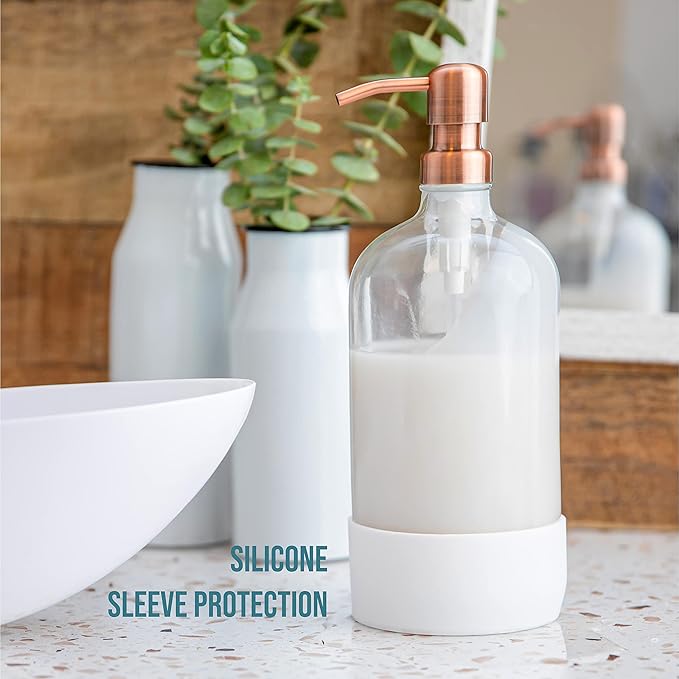 32 oz Glass Pump Bottle Rustproof Stainless Steel Pump, and Lids. Modern - Image 4