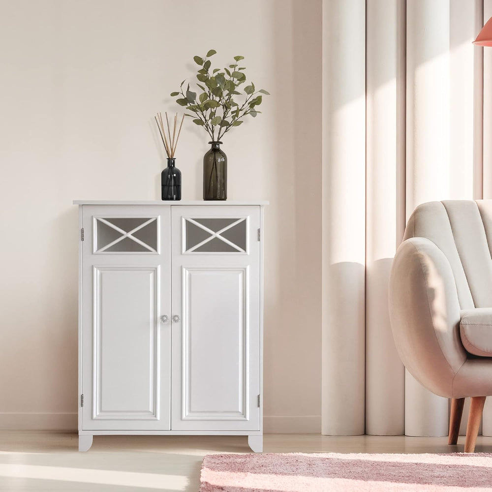 Teamson Home Dawson Wooden Freestanding Floor Cabinet with 1 Fixed 1 Adjustab...