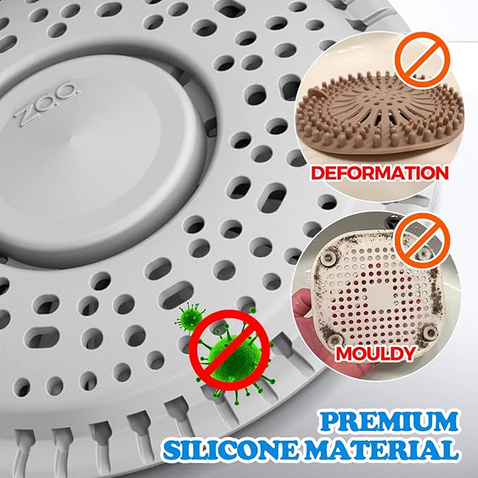 zaa Shower Drain Hair Catcher, 2 Pack Premium Silicone Drain Protector & Shower - Image 5