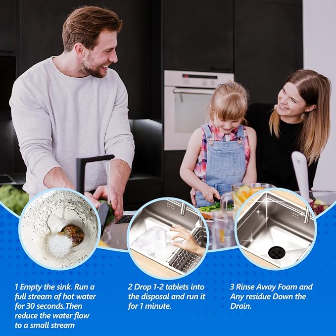 Garbage Disposal Cleaner Deodorizer Tablets 26Pack, XL Powerful Foaming Kitchen - Image 4