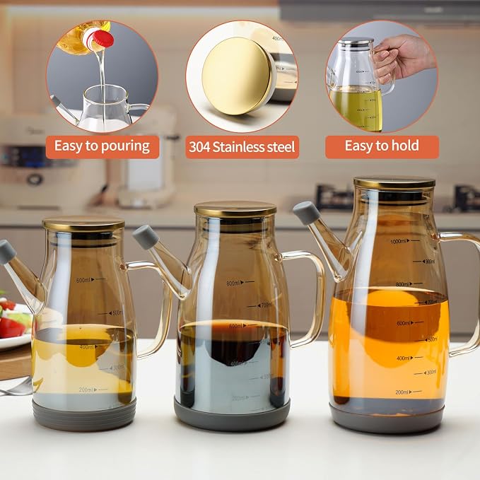 Large Glass Oil Dispenser Bottle - Image 2