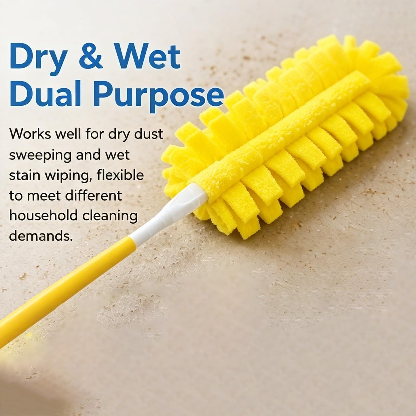 Reusable Chenille Microfiber Dust Duster, 2026 Upgrade Removable Washable Cloth Covers, 360° Electrostatic Duster Refills with Handle, Multi-Surface Dusting Mop for Efficient Home Cleaning (Set A)