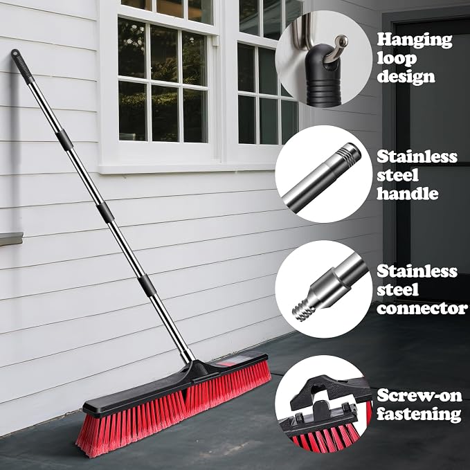 MASTERTOP 25'' Yard Broom, Heavy Duty Garden Broom - Image 4