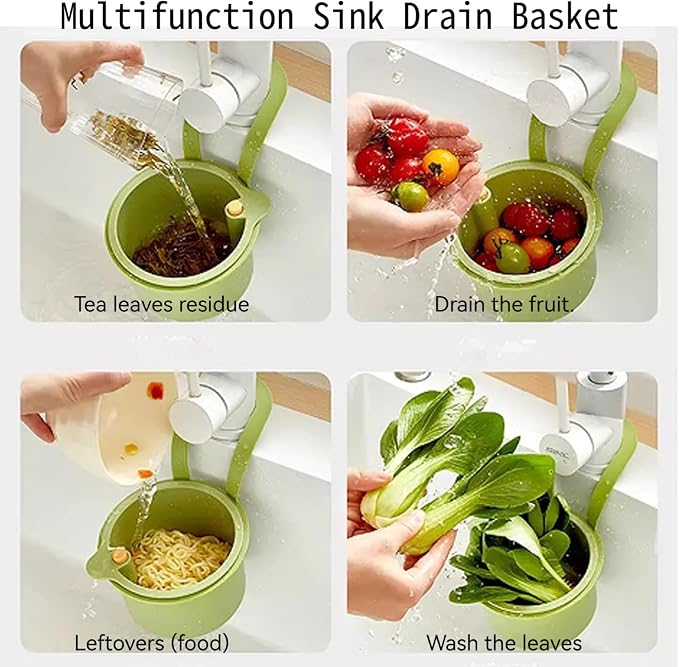Faucet Hanging Strainer Kitchen Sink Food Waste Catcher Drain Basket, Plastic - Image 8