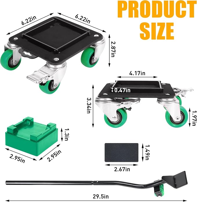 Furniture Movers with 4 Wheels, Heavy Duty Furniture Lift Mover Tool Set with - Image 3