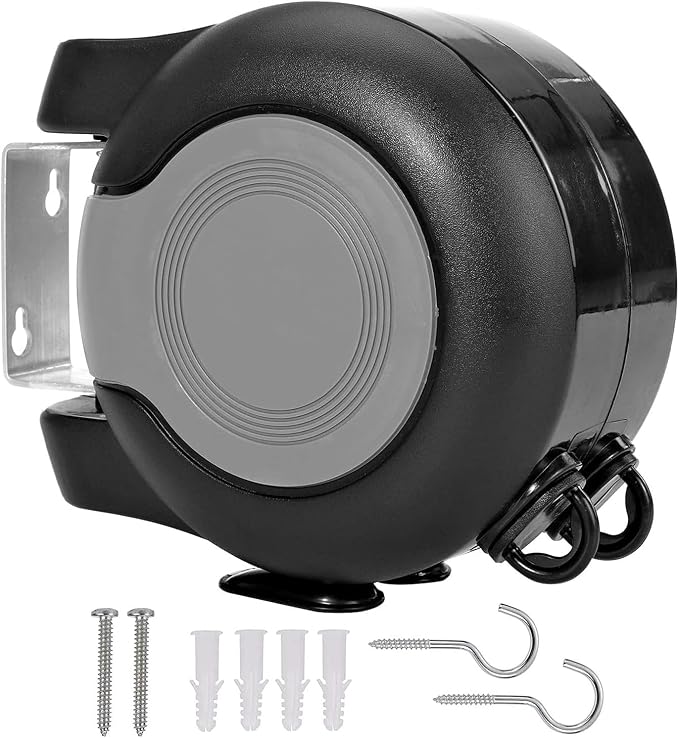 Retractable Double Clothesline – 49 ft x 2 Heavy Duty Clothes Line by HOXSURY