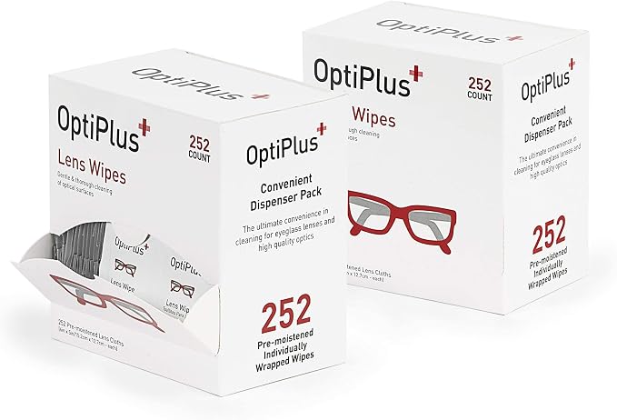 OptiPlus Eyeglass Lens Wipes l Pre-Moistened l Cleaning Wipes - Image 2