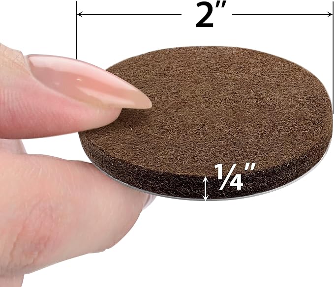 16 Heavy-Duty Felt Furniture Pads 2” 1/4” Thick X-Protector! Round Felt Pads - Image 3