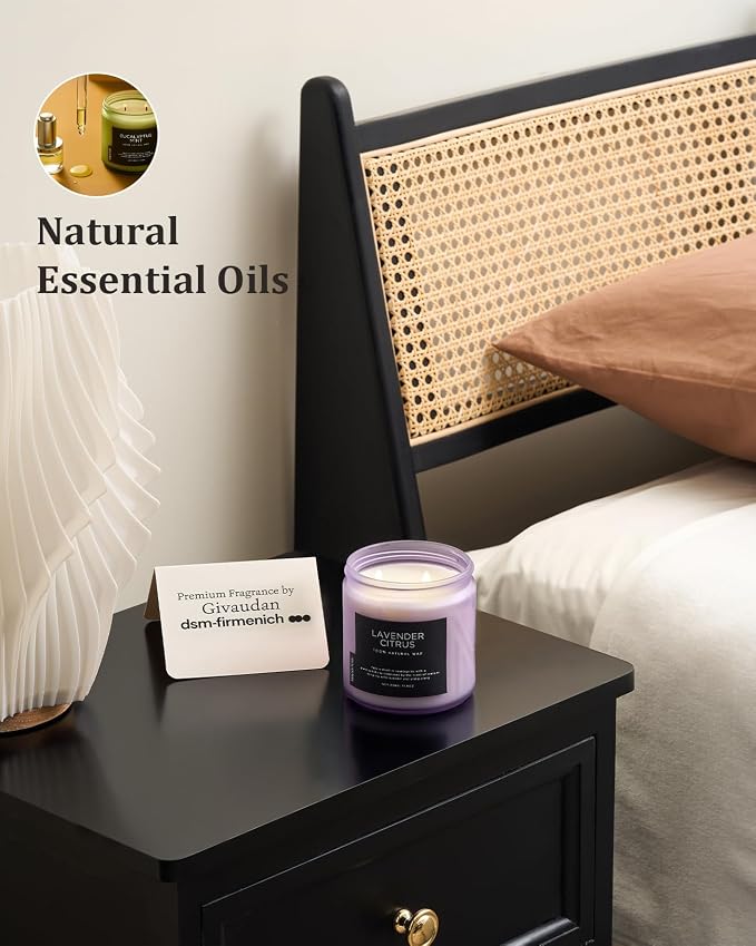 M&SENSE Soy Candles for Home Scented, 11.6oz Lavender Citrus Scent Aromatherapy - Image 6