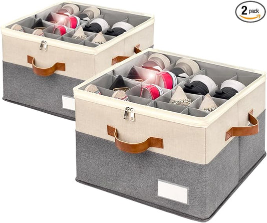 Shoe Organizer for Closet, Foldable Shoe Storage Bins by RONCHIL