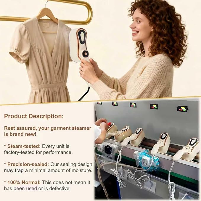 Portable Steam Iron for Clothes for Travel & Home, Handheld Garment Steamer & - Image 4