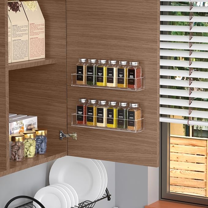 PMMASTO Adhesive Acrylic Spice Rack Organizer - Image 2