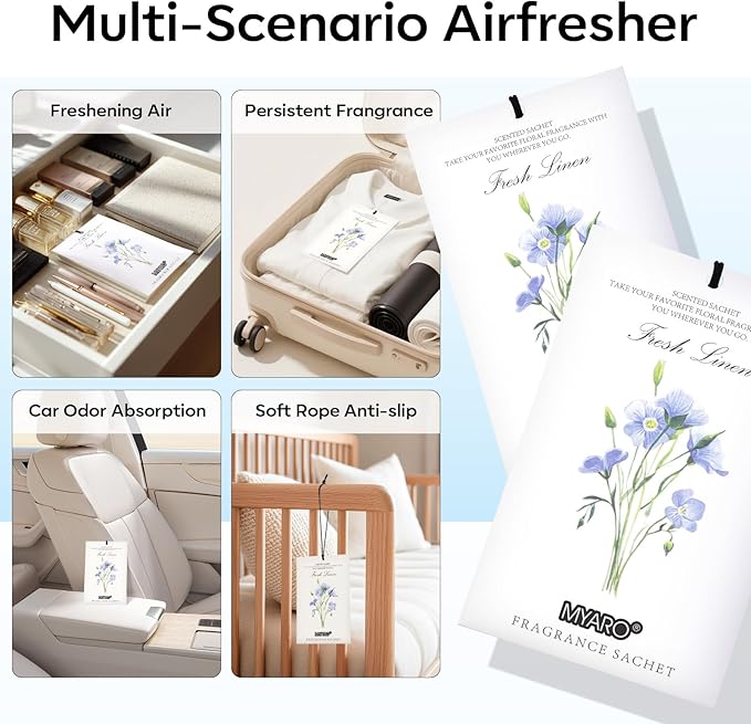 MYARO 12 Packs Linen Scented Sachets - Image 4