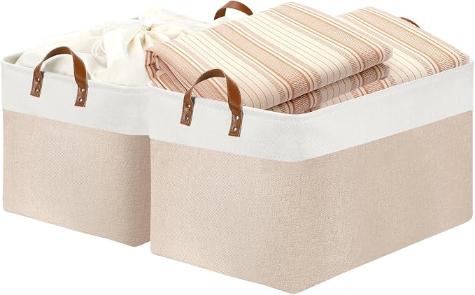 DULLEMELO Extra Large Baskets for Organizing, Foldable Blanket Basket Living by DULLEMELO
