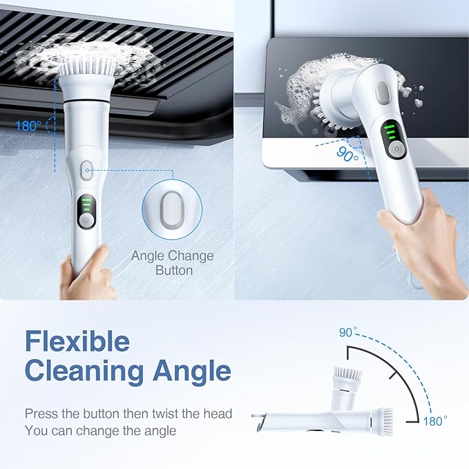 LABIGO Electric Spin Scrubber LA5 Mini, Bathroom Scrubber Shower Scrubber - Image 3