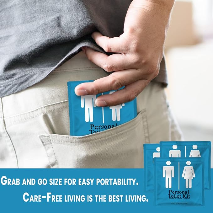 Personal Toilet Kit To Go – 10 Pack | Disposable Public Restroom Kit | - Image 6