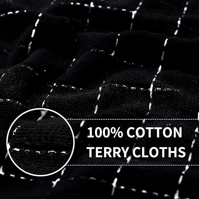 Homaxy 100% Cotton Terry Kitchen Towels, Checkered Designed, Soft and Super - Image 2